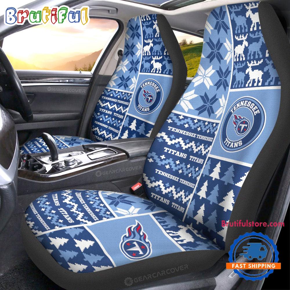 Sportswearmerch Tennessee Titans NFL Design Christmas Car Seat Covers For Fan