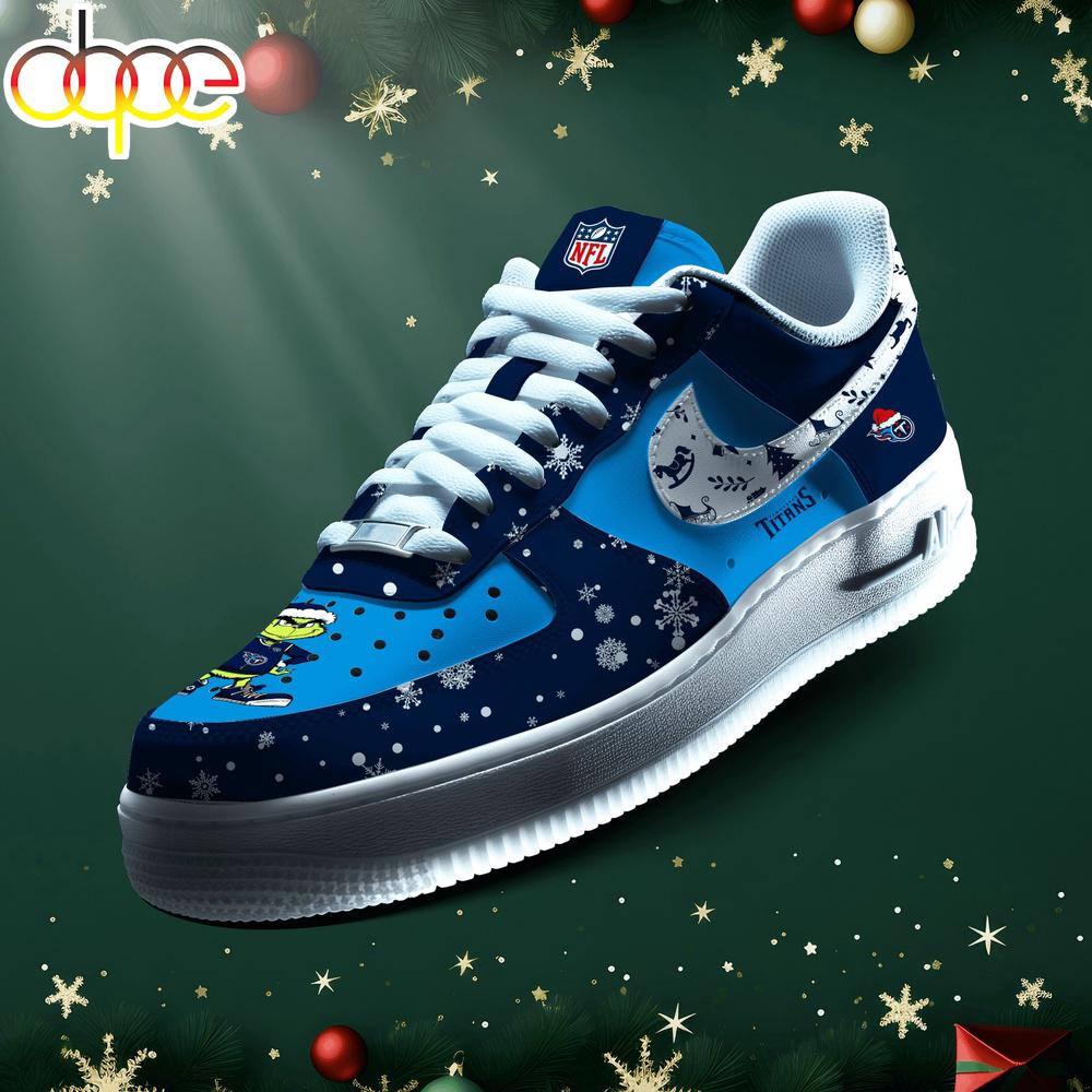 Sportswearmerch Tennessee Titans NFL Grinch Merry Christmas Air Low-Top Sneakers Shoes For Men And Women
