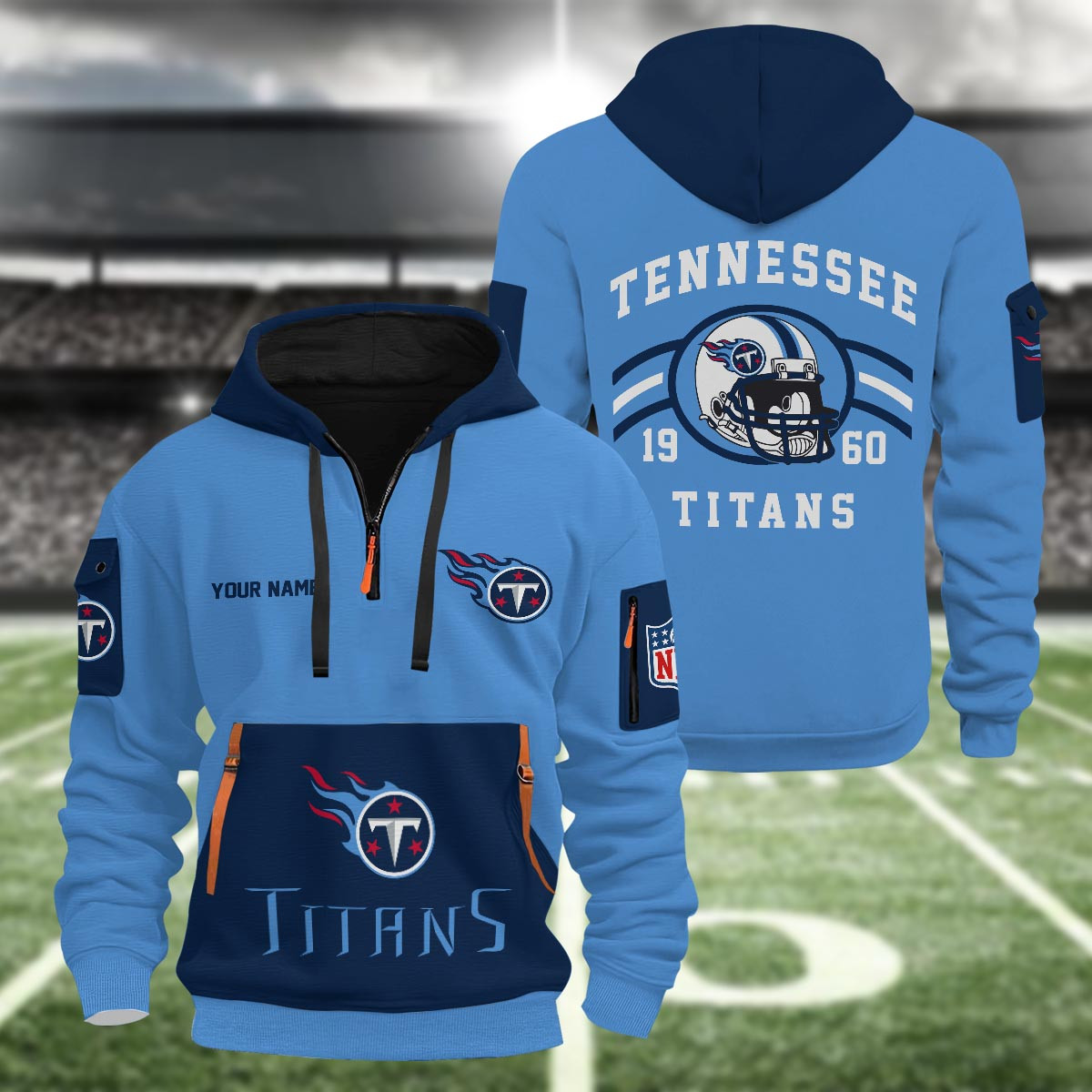 Sportswearmerch Tennessee Titans NFL Half Zip Hoodie For Fan