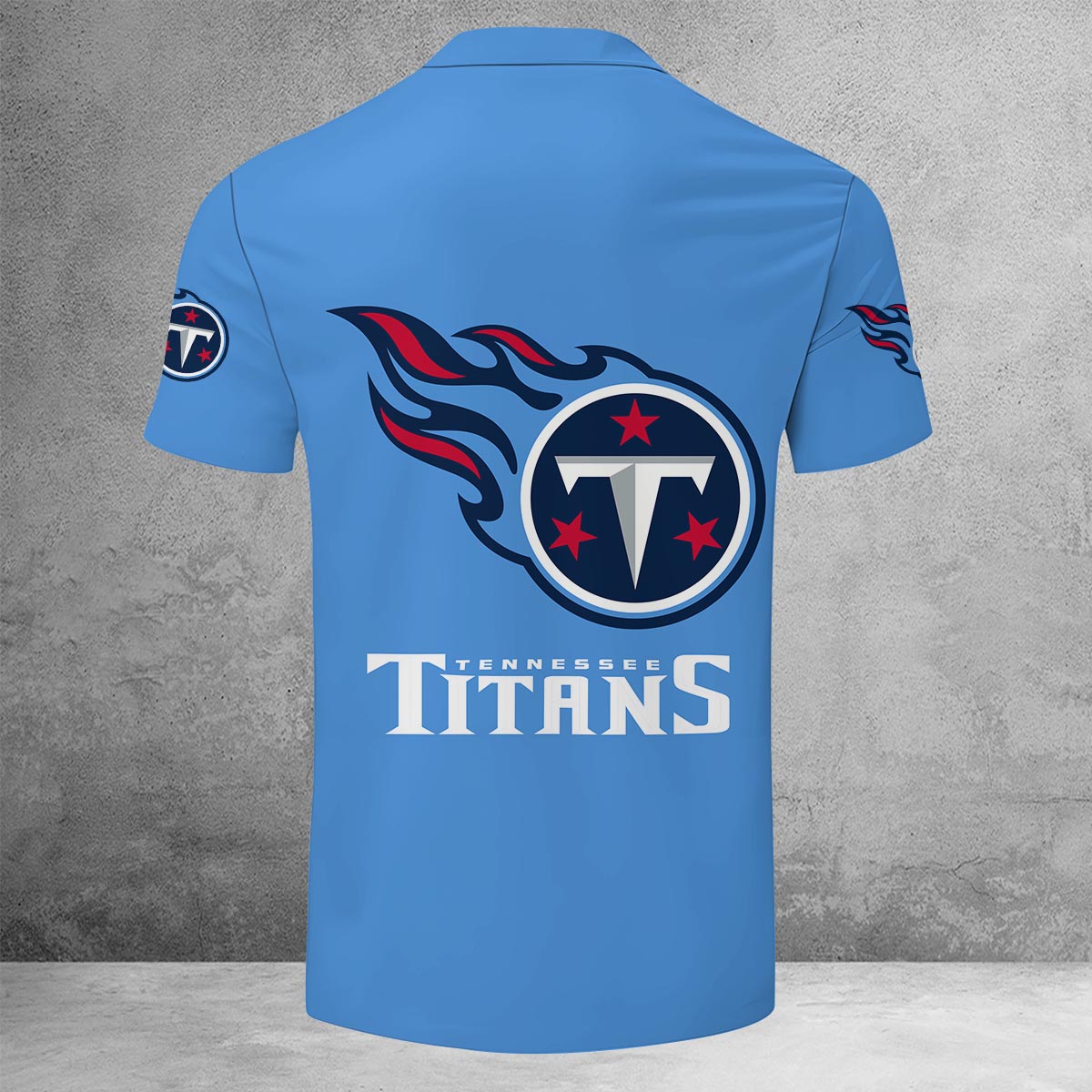 Sportswearmerch Tennessee Titans NFL Lapel Zip Polo Shirt For Fan