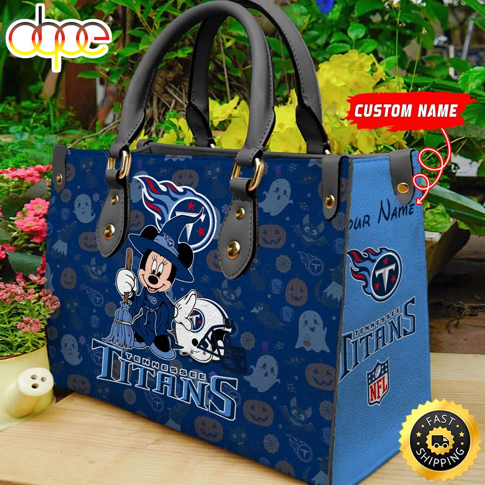 Sportswearmerch Tennessee Titans NFL Minnie Women Leather Hand Bag For Fan