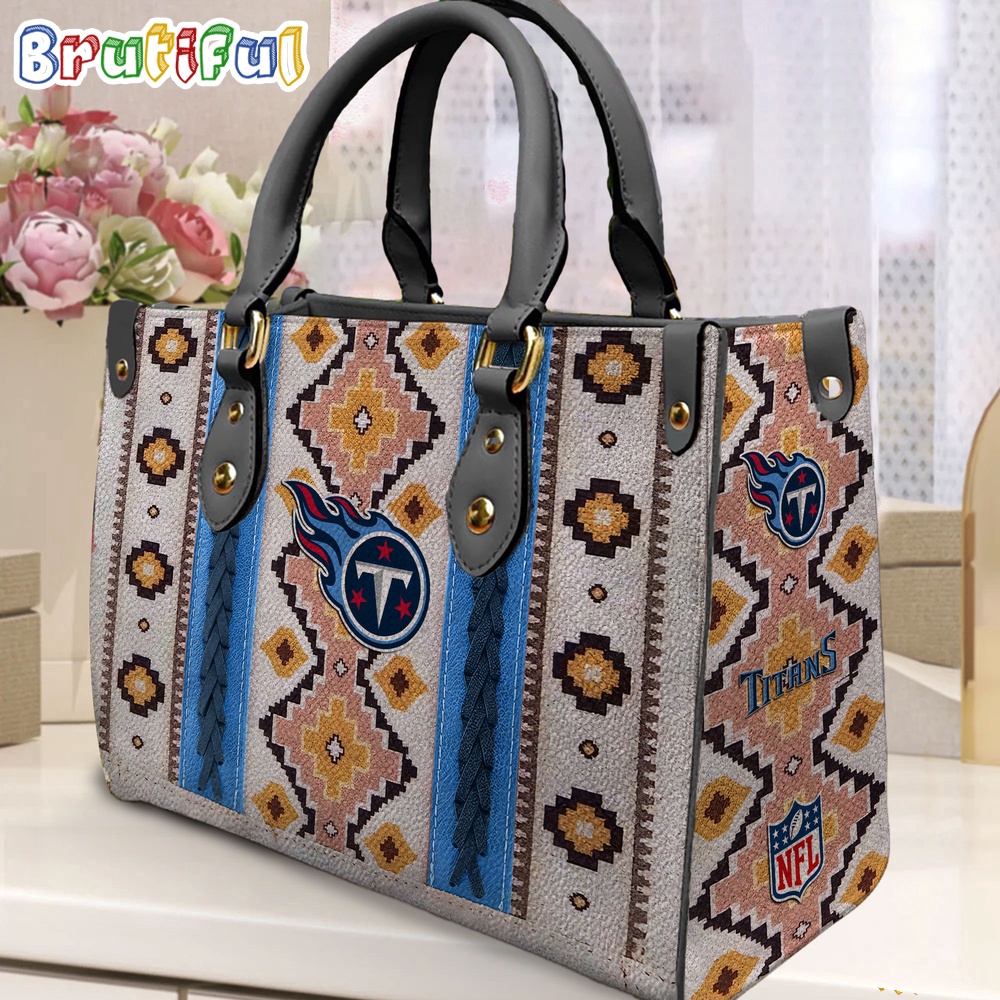 Sportswearmerch Tennessee Titans NFL Native American Pattern Leather Bag For Fan