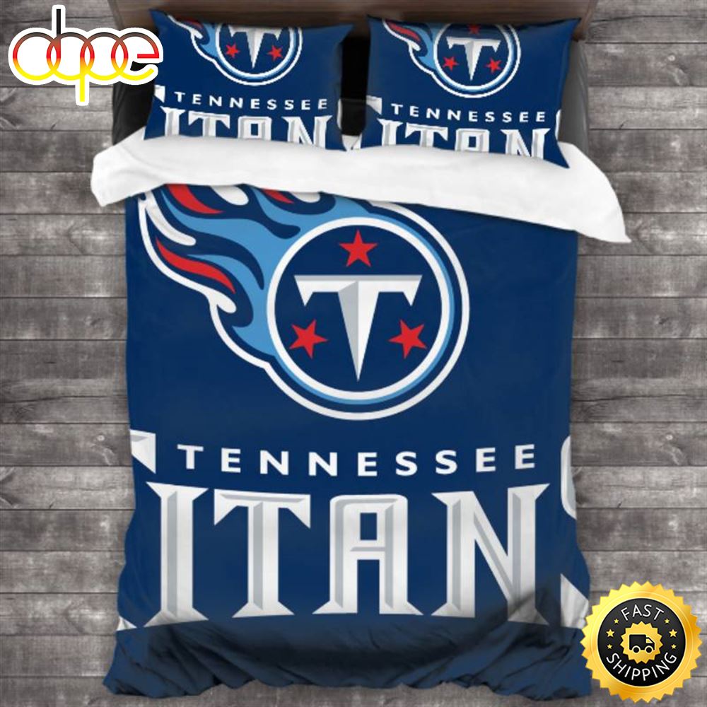 Sportswearmerch Tennessee Titans NFL Navy Blue Bedding Set For Fan