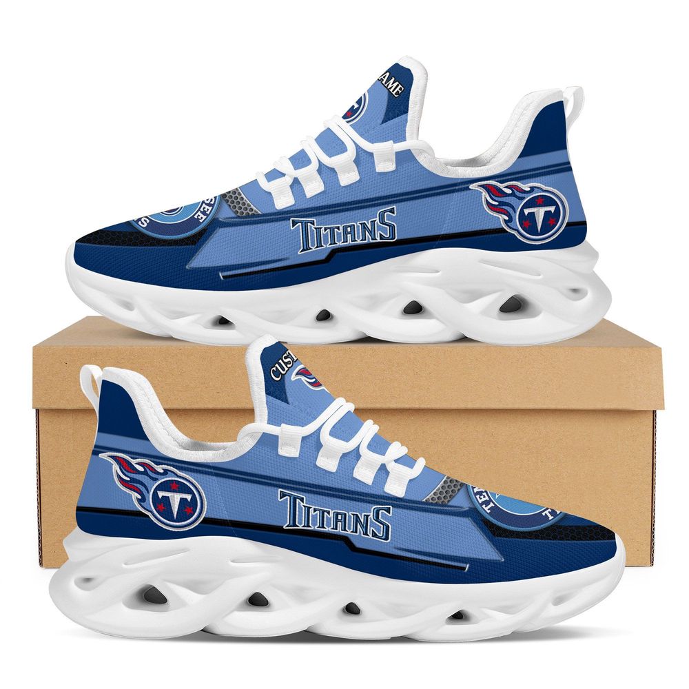 Sportswearmerch Tennessee Titans NFL Pattern Blue Max Soul Shoes Sneakers For Men And Women