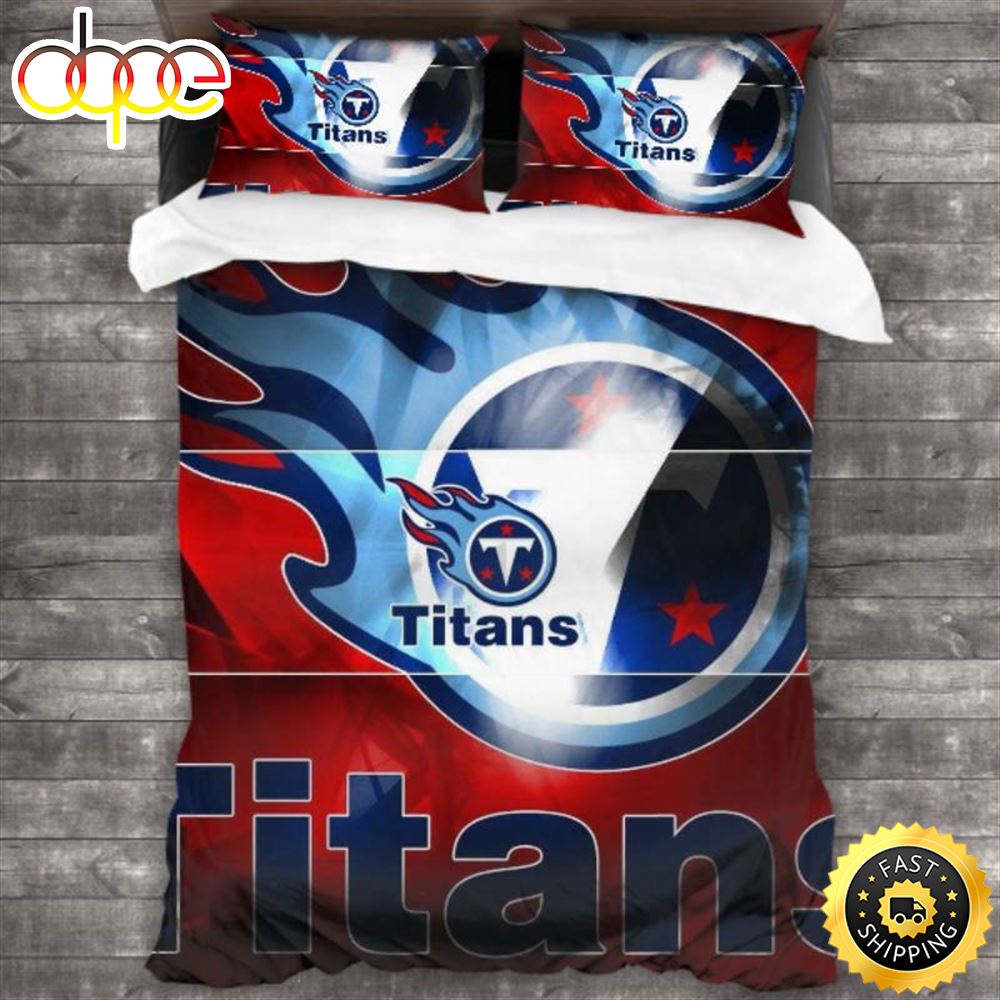 Sportswearmerch Tennessee Titans NFL Red Blue Bedding Set For Fan