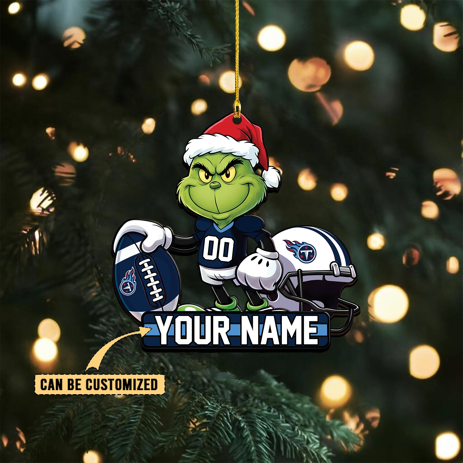 Sportswearmerch Tennessee Titans NFL The Grinch x Christmas Acrylic Ornament Gift For Fan