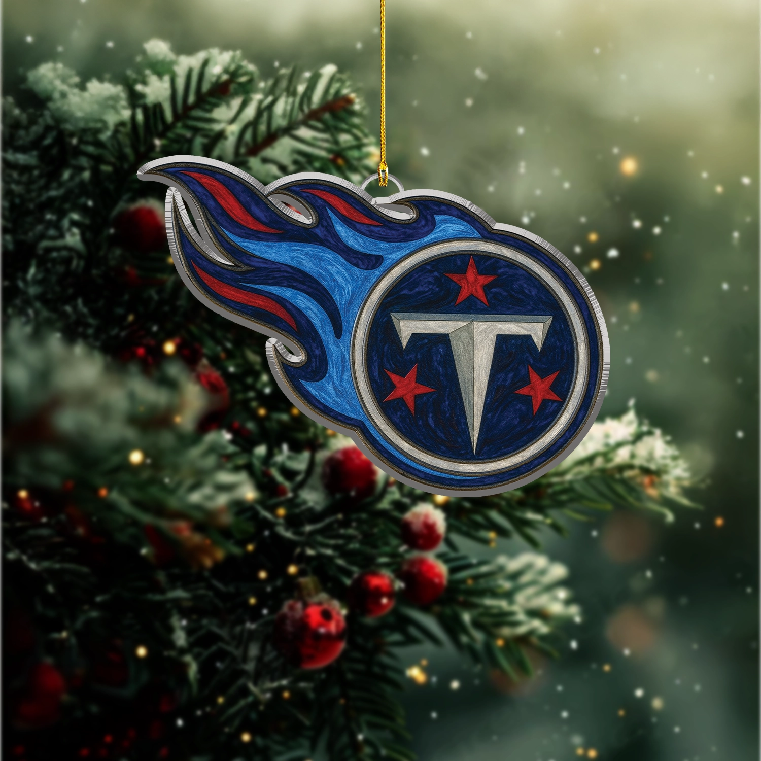 Sportswearmerch Tennessee Titans NFL x Christmas Acrylic Ornament Gift For Fans