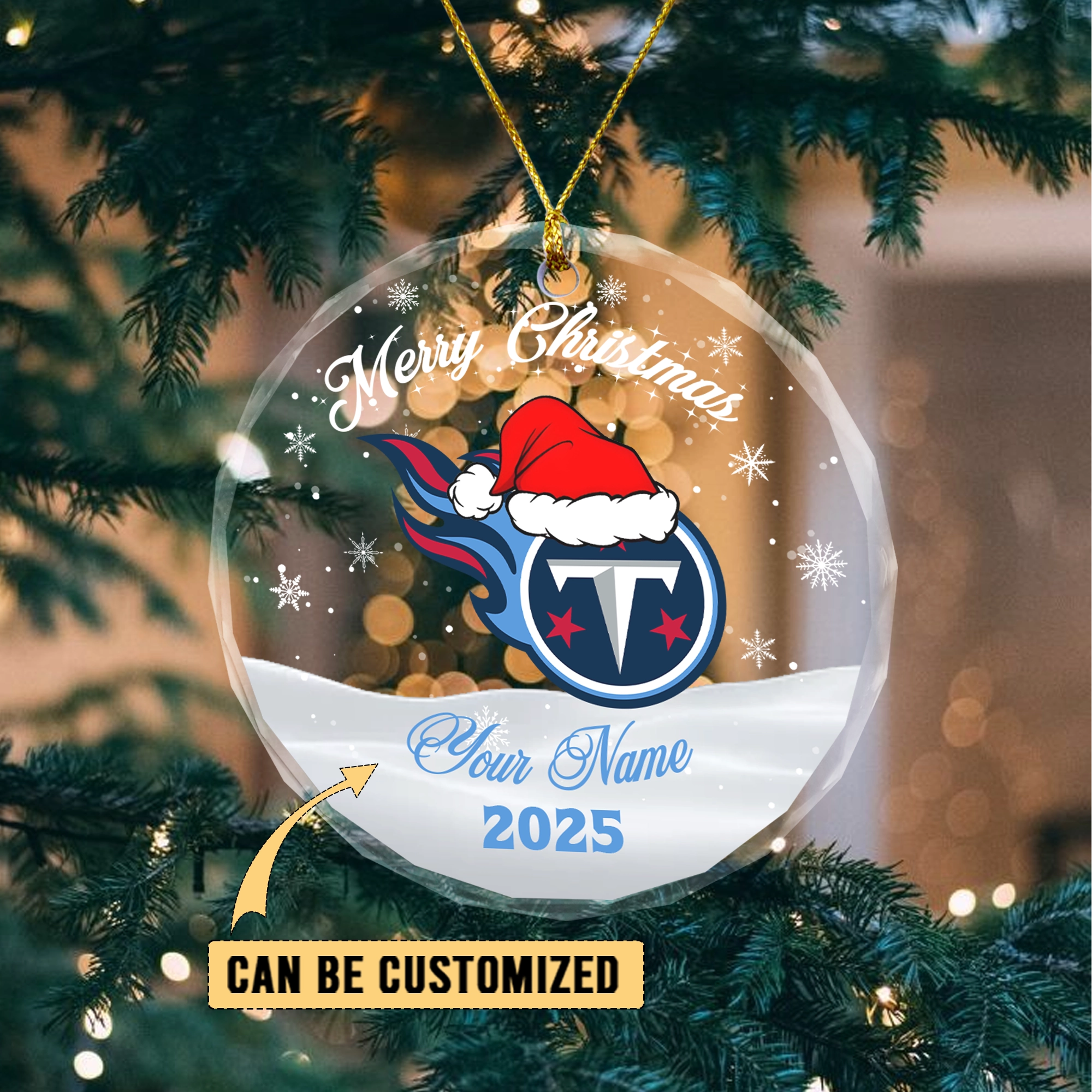 Sportswearmerch Tennessee Titans NFL x Christmas Glass Ornament Gift For Fan