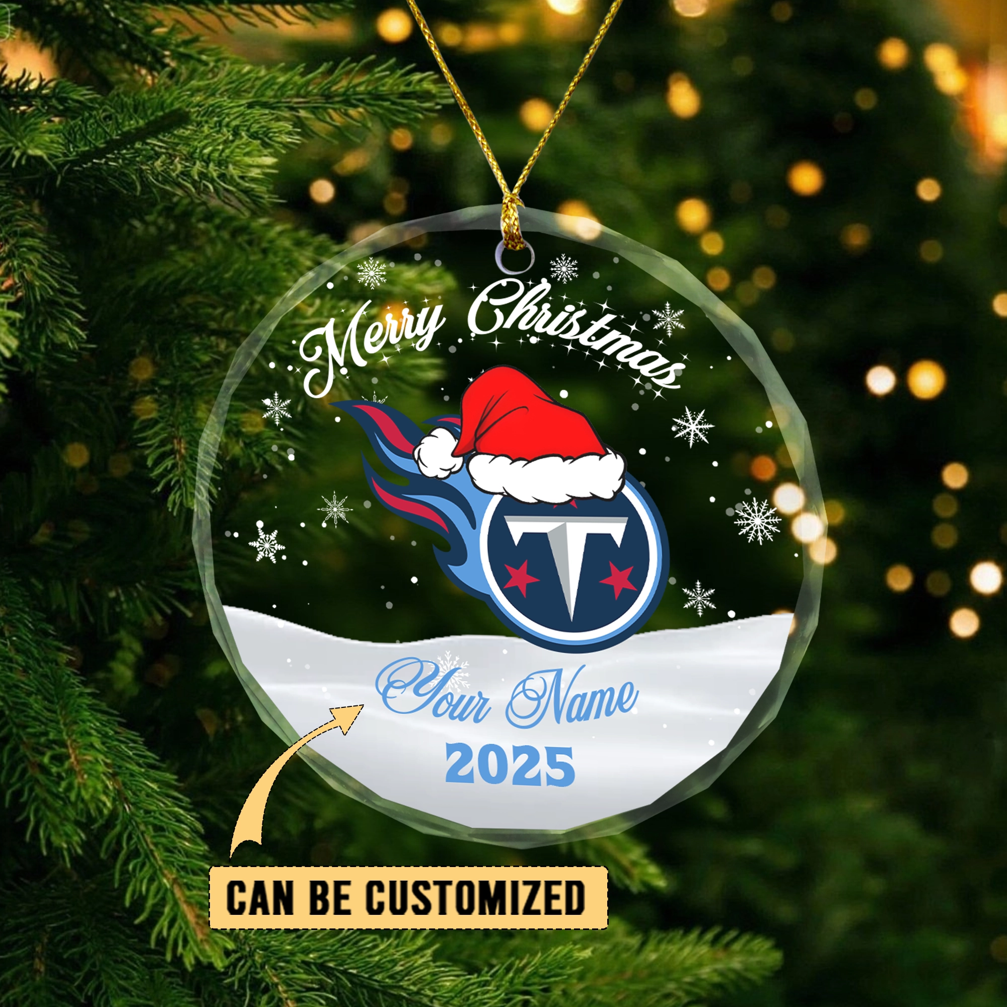 Sportswearmerch Tennessee Titans NFL x Christmas Glass Ornament Gift For Fan