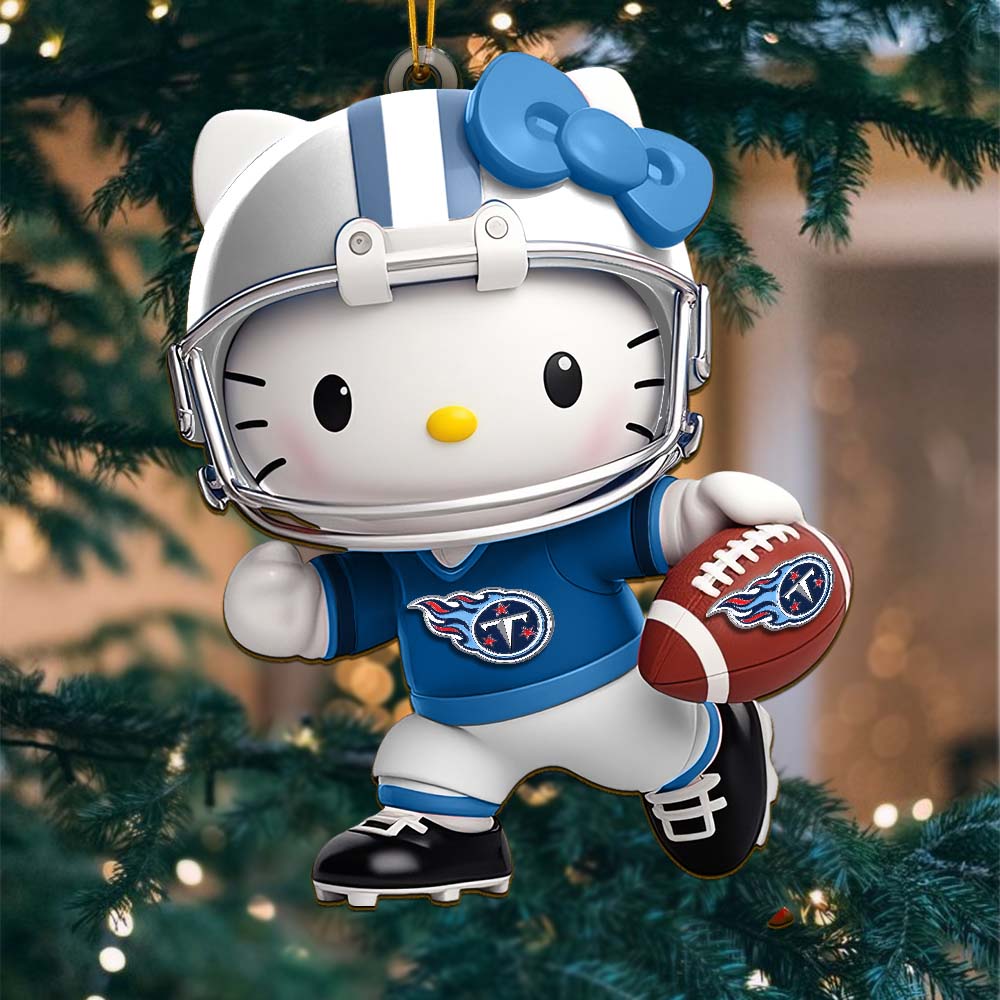 Sportswearmerch Tennessee Titans NFL x Hello Kitty Personalized Acrylic Ornament Gift For Fans