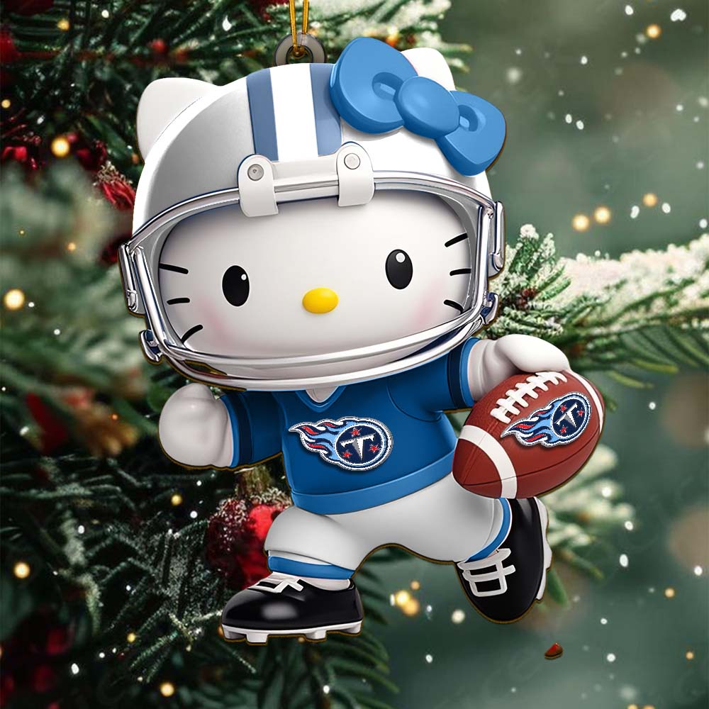 Sportswearmerch Tennessee Titans NFL x Hello Kitty Personalized Acrylic Ornament Gift For Fans