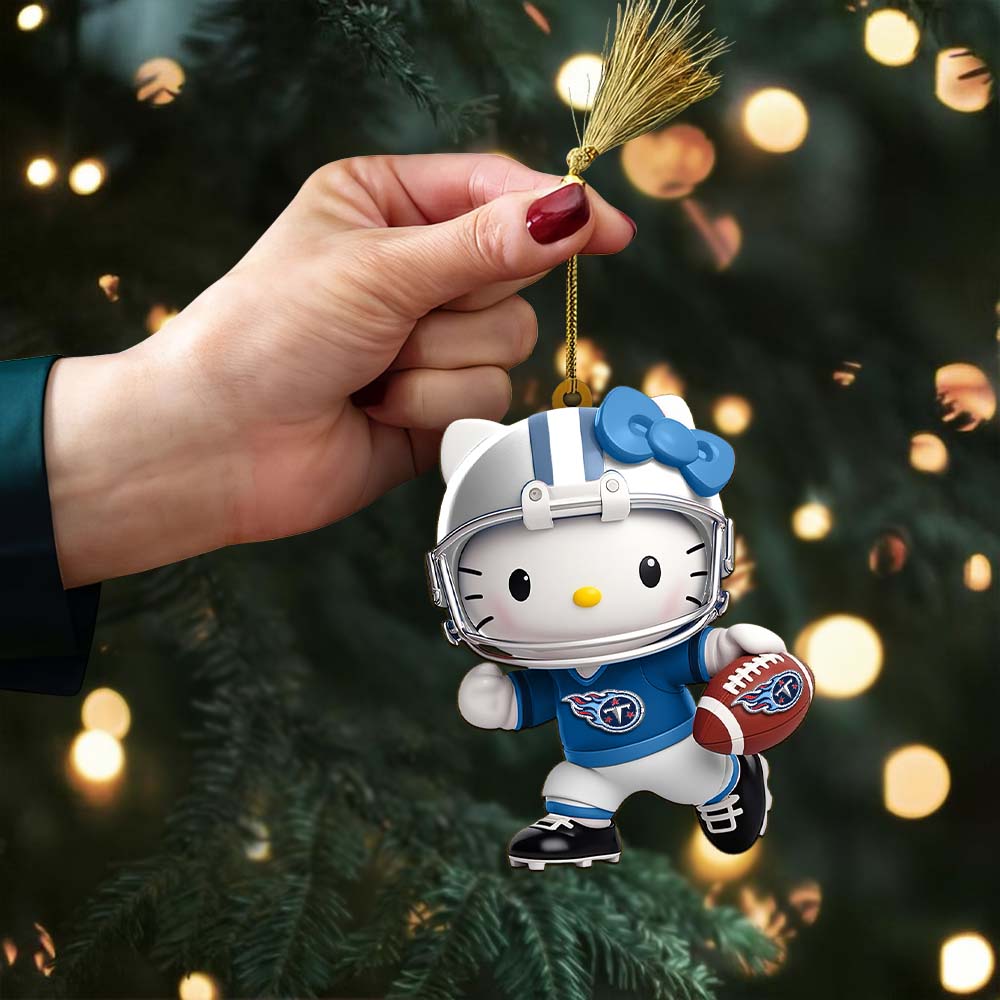 Sportswearmerch Tennessee Titans NFL x Hello Kitty Personalized Acrylic Ornament Gift For Fans
