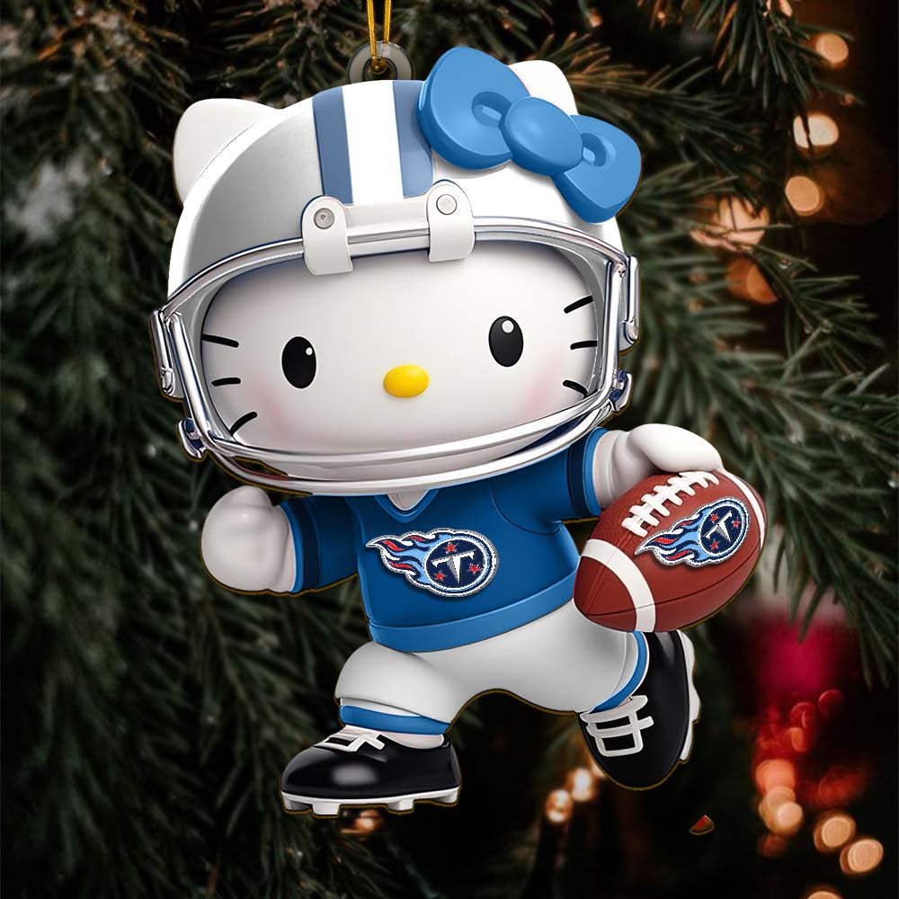 Sportswearmerch Tennessee Titans NFL x Hello Kitty Personalized Acrylic Ornament Gift For Fans