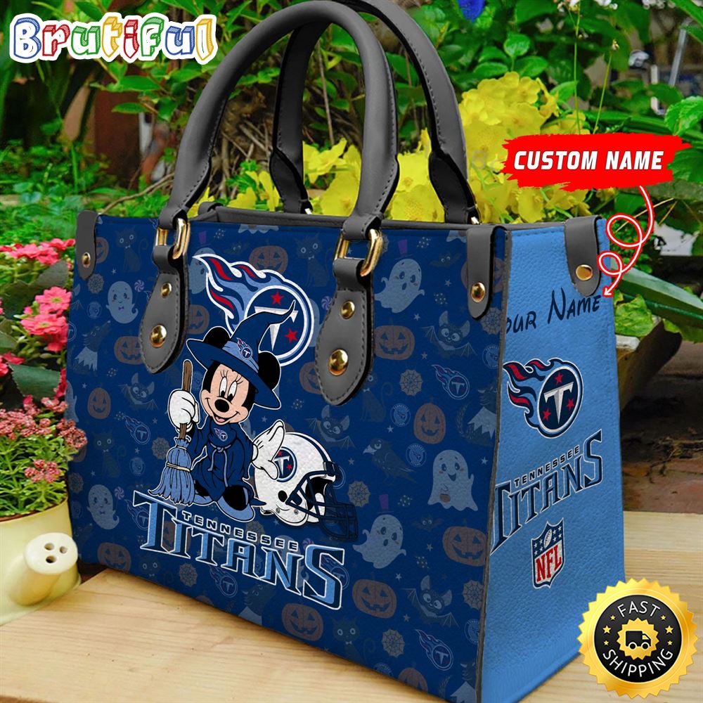 Sportswearmerch Tennessee Titans NFL x Minnie Halloween Leather Handbag For Fan