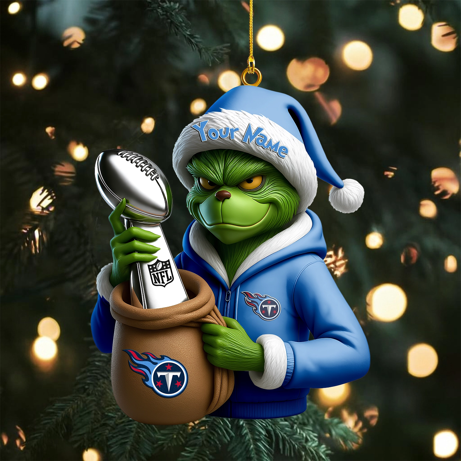 Sportswearmerch Tennessee Titans NFL x The Grinch Acrylic Ornament Gift For Fans