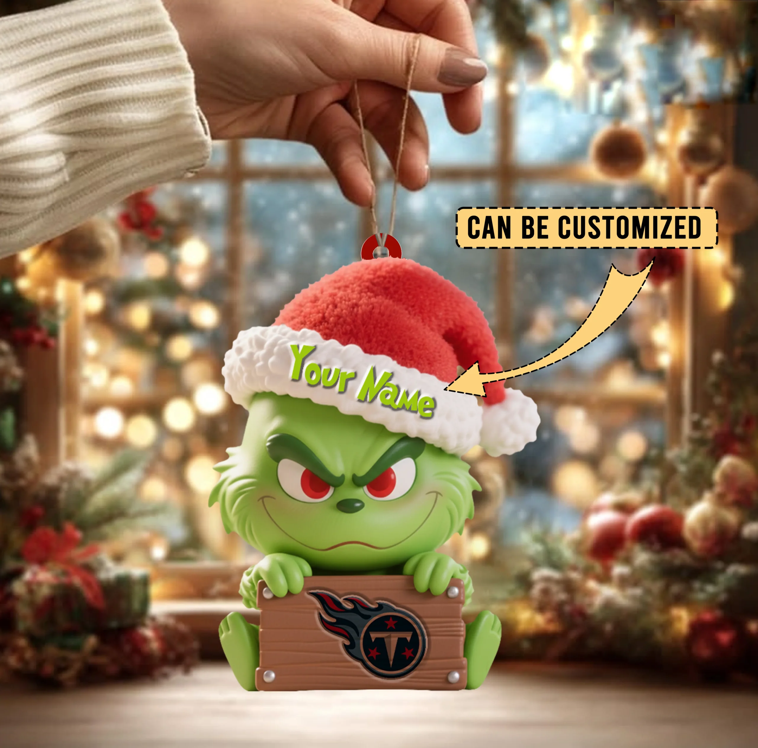 Sportswearmerch Tennessee Titans NFL x The Grinch Acrylic Ornament Gift For Fans