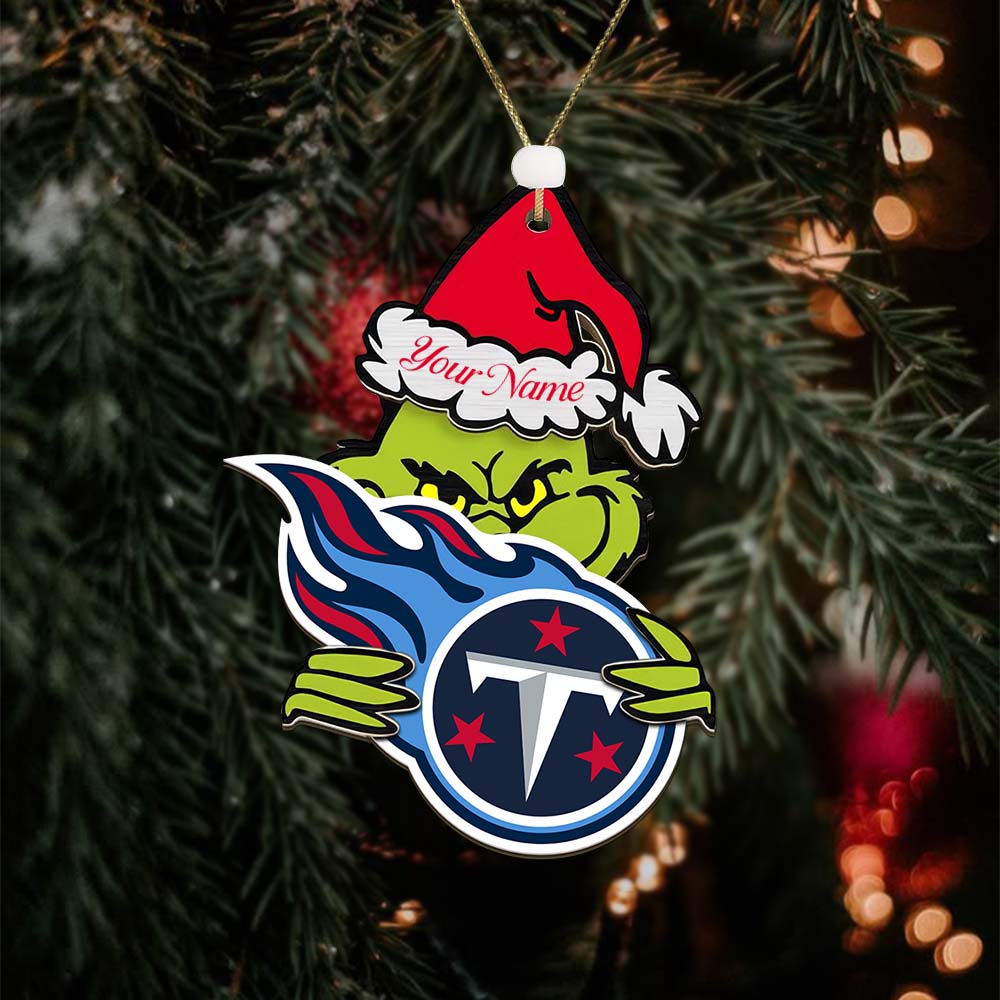Sportswearmerch Tennessee Titans NFL x The Grinch Christmas Acrylic Ornament Gift For Fans