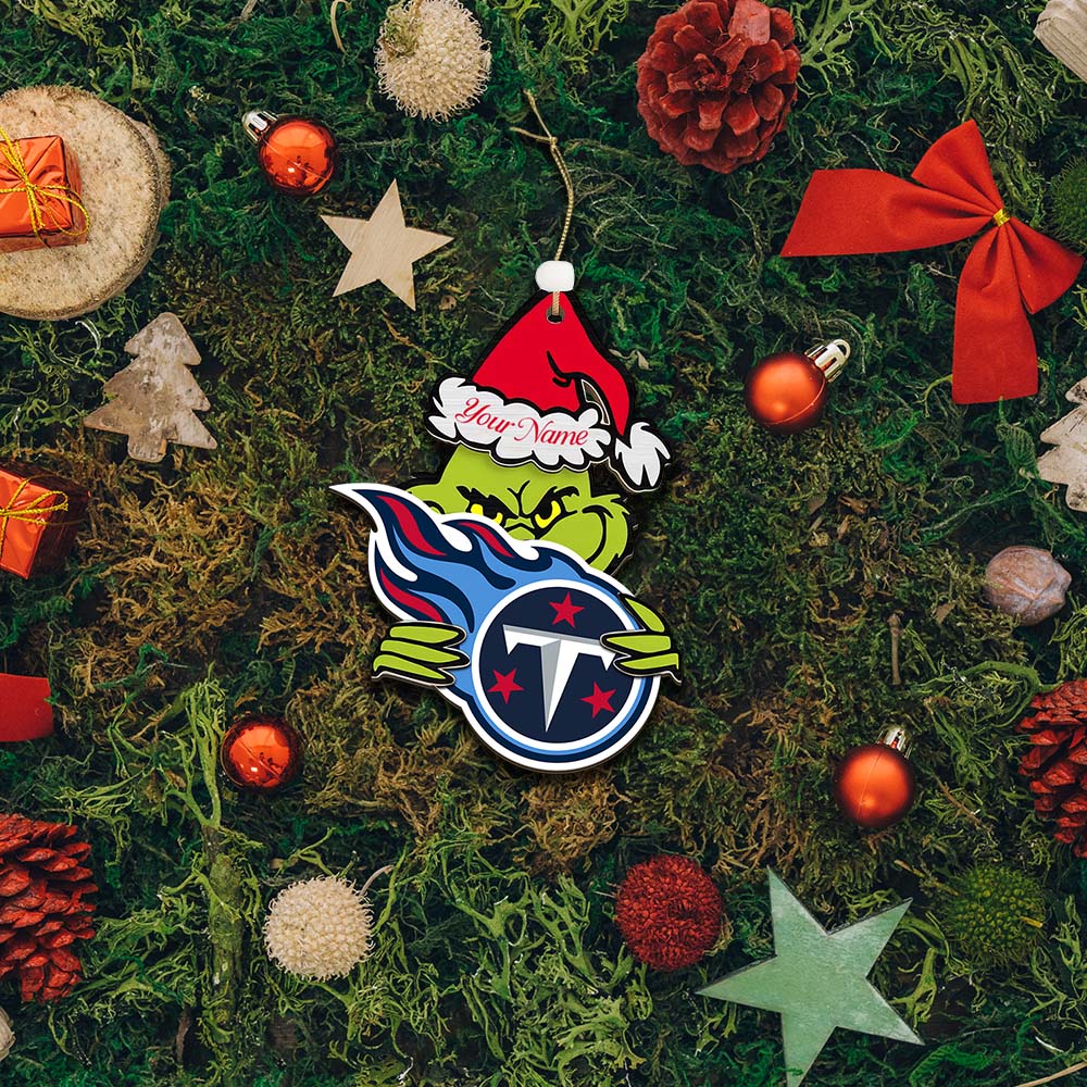 Sportswearmerch Tennessee Titans NFL x The Grinch Christmas Acrylic Ornament Gift For Fans