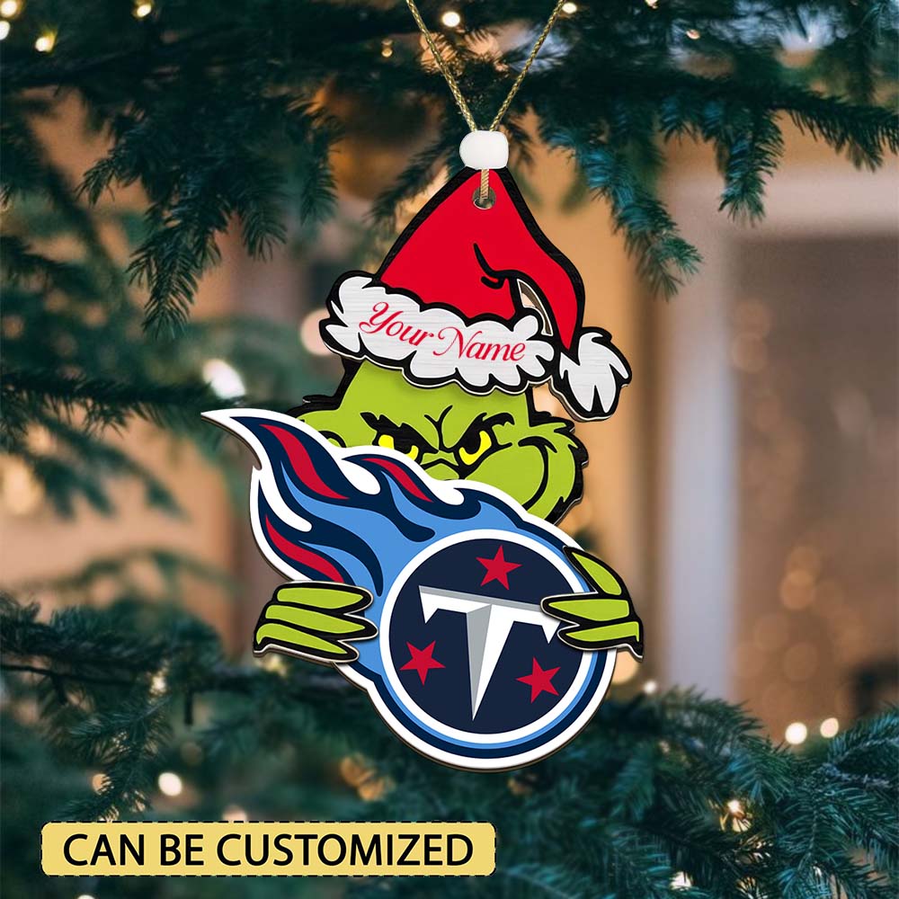 Sportswearmerch Tennessee Titans NFL x The Grinch Christmas Acrylic Ornament Gift For Fans