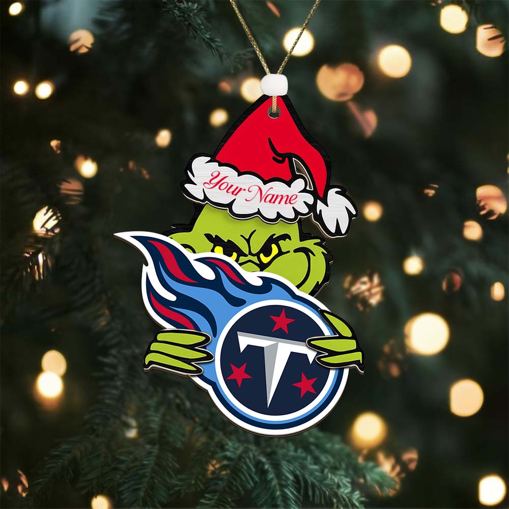 Sportswearmerch Tennessee Titans NFL x The Grinch Christmas Acrylic Ornament Gift For Fans