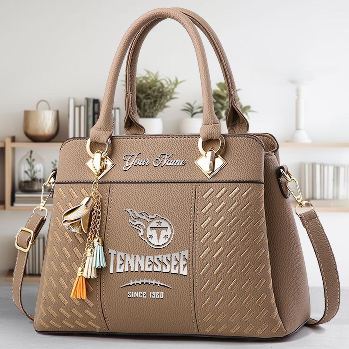 Sportswearmerch Tennessee Titans NFL Zip Leather Handbag For Fan