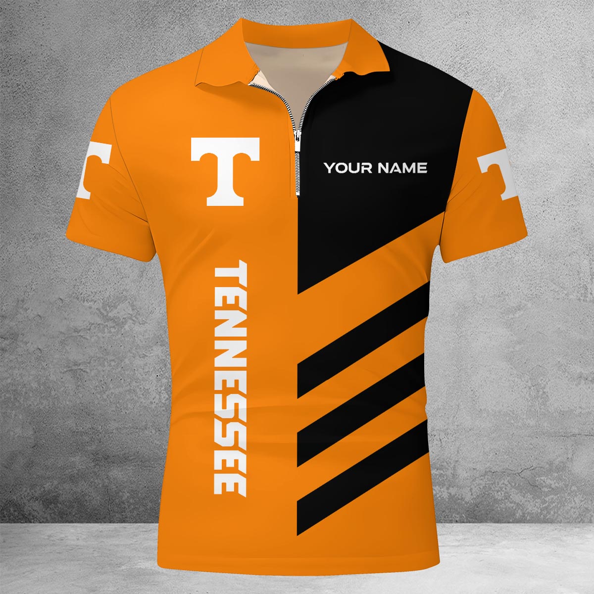 Sportswearmerch Tennessee Volunteers NCAA Lapel Zip Polo Shirt For Fan