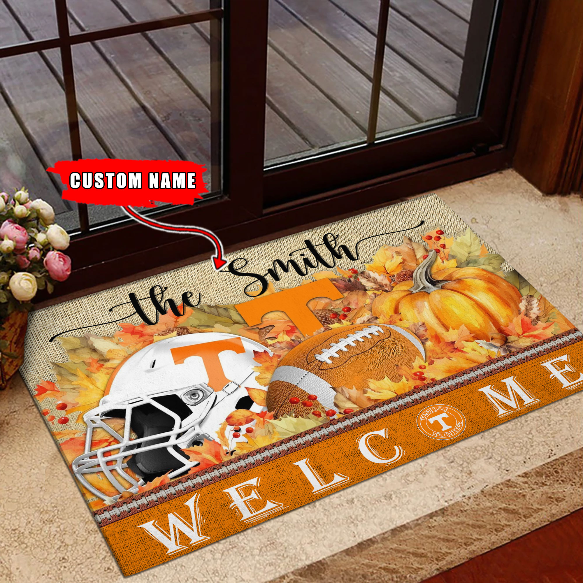 Sportswearmerch Tennessee Volunteers NCAA Welcome Fall Football Doormat For Fan