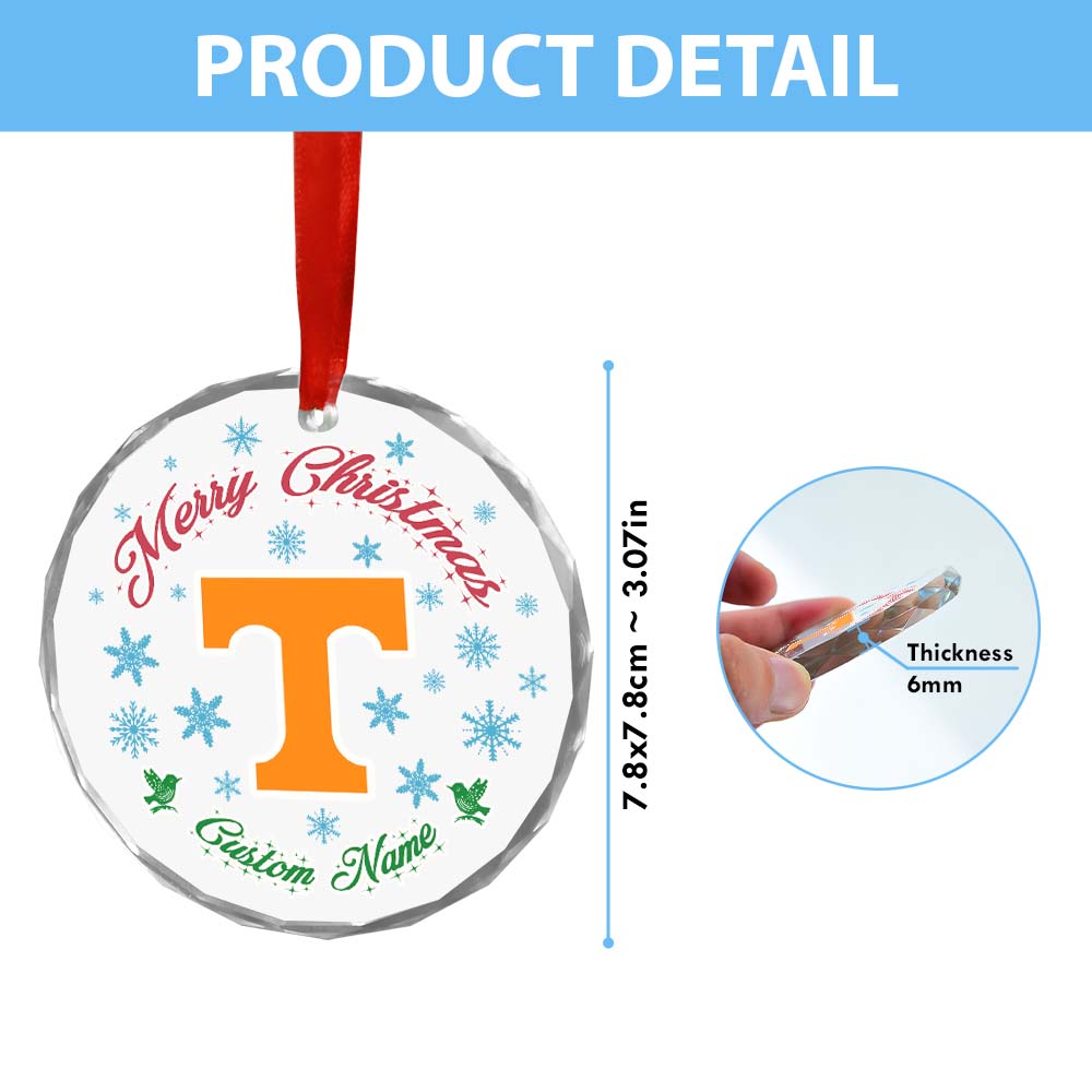 Sportswearmerch Tennessee Volunteers NCAA x Christmas Glass Ornament Gift For Fans