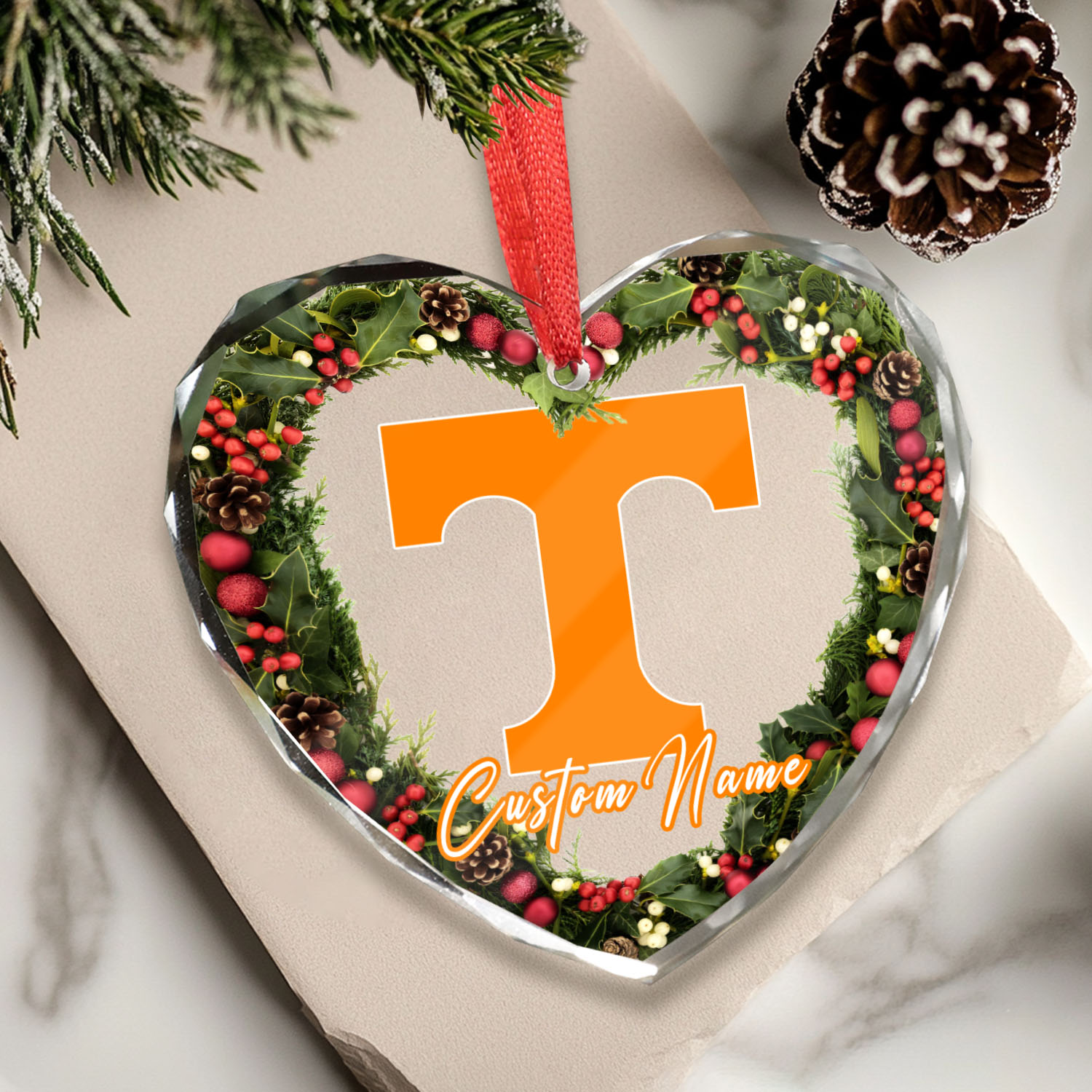 Sportswearmerch Tennessee Volunteers NCAA x Christmas Glass Ornament Gift For Fans