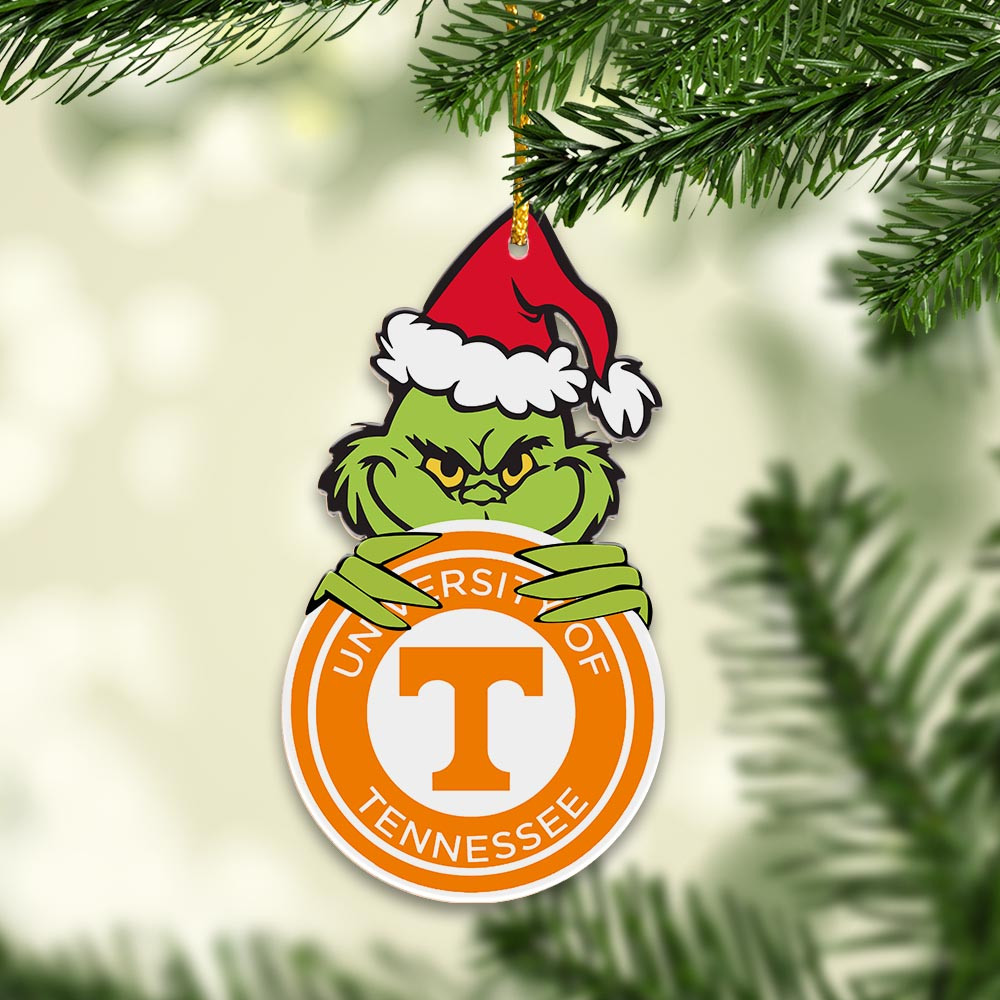 Sportswearmerch Tennessee Volunteers NCAA x Grinch Christmas Acrylic Ornament For Fans