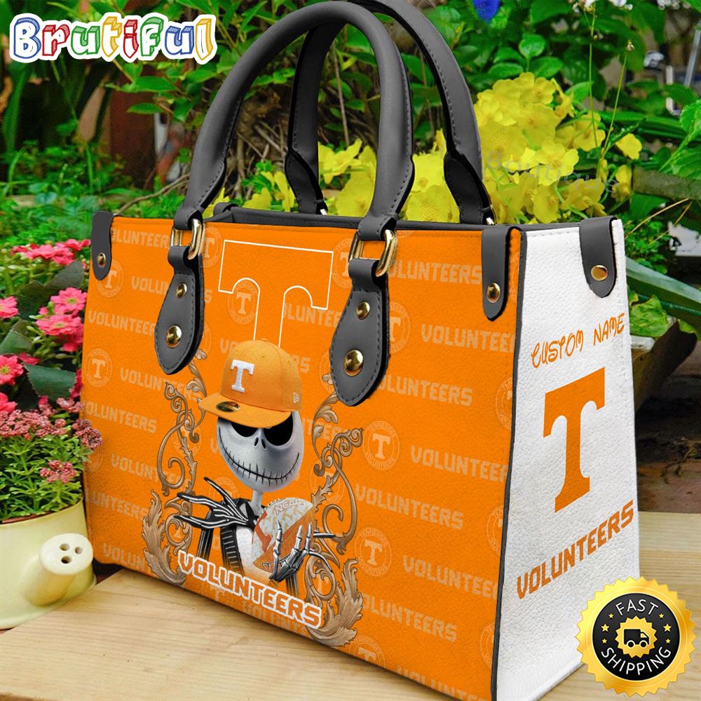Sportswearmerch Tennessee Volunteers NCAA x Jack Skellington Women Leather Bag For Fan