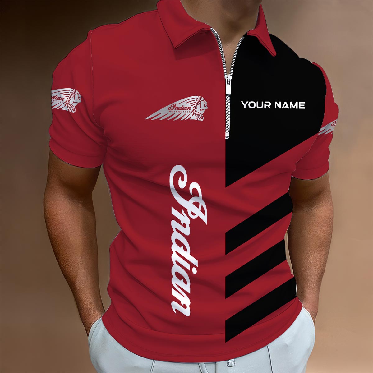 Sportswearmerch Tesla Car Lapel Zip Polo Shirt For Fan