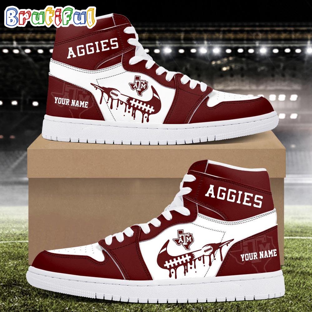 Sportswearmerch Texas A&M Aggies NCAA AJ1 High Sneakers Shoes For Men And Women