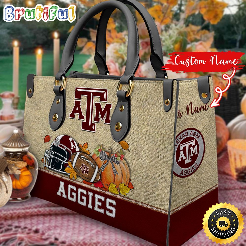 Sportswearmerch Texas A&M Aggies NCAA Autumn Leather Handbag For Fan