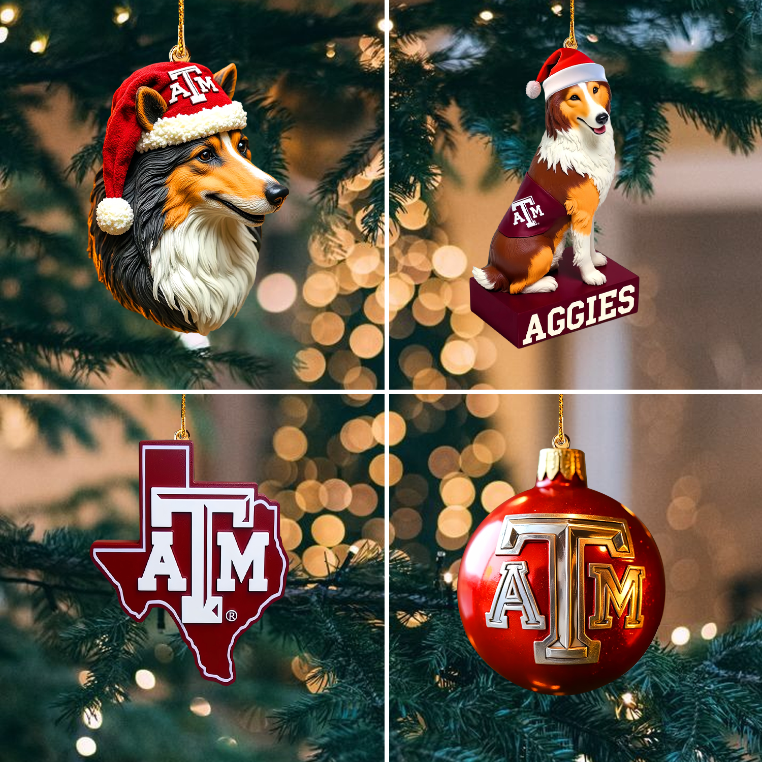 Sportswearmerch Texas A&M Aggies NCAA Christmas Acrylic Ornament Gift For Fan