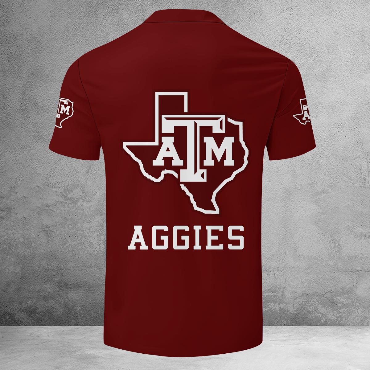 Sportswearmerch Texas A&M Aggies NCAA Lapel Zip Polo Shirt For Fan