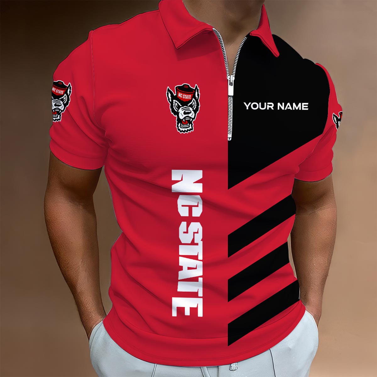 Sportswearmerch Texas A&M Aggies NCAA Lapel Zip Polo Shirt For Fan