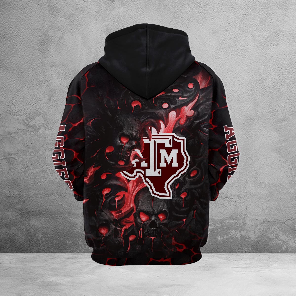 Sportswearmerch Texas A&M Aggies NCAA Lava Skull Hoodie For Fan