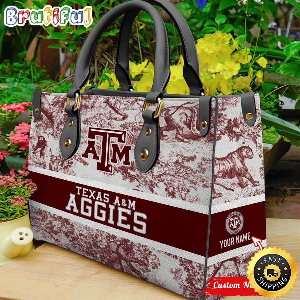 Sportswearmerch Texas A&M Aggies NCAA Leather Handbag For Fan