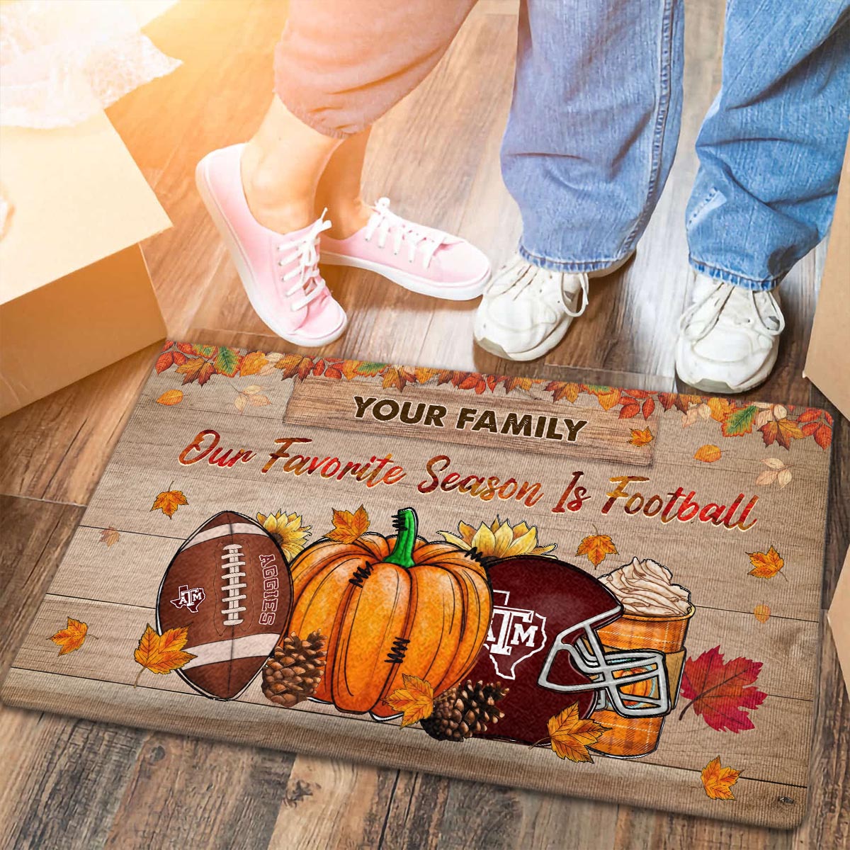 Sportswearmerch Texas A&M Aggies NCAA Our Favorite Season is Football Doormat For Fan