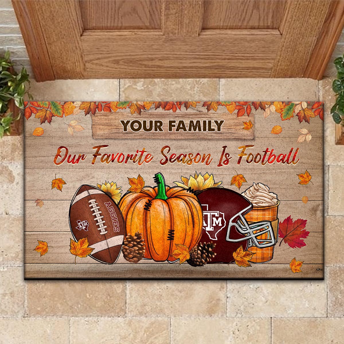 Sportswearmerch Texas A&M Aggies NCAA Our Favorite Season is Football Doormat For Fan