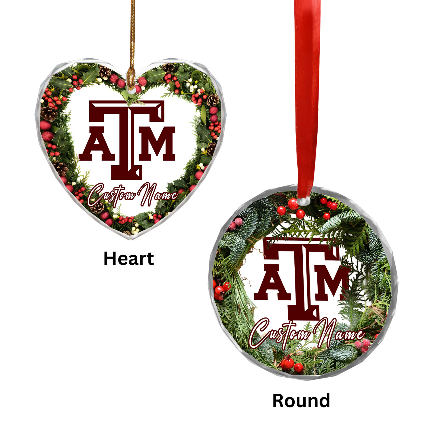Sportswearmerch Texas A&M Aggies NCAA x Christmas Glass Ornament Gift For Fans