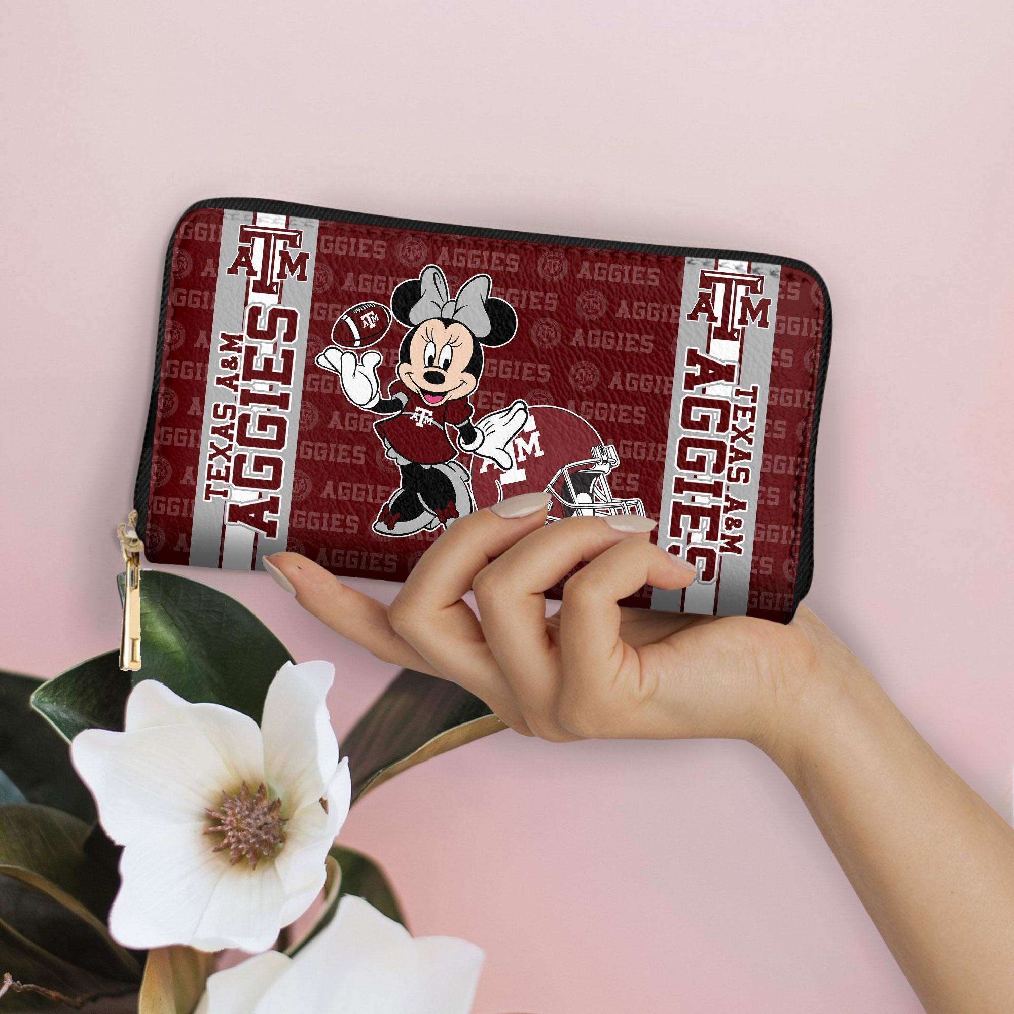 Sportswearmerch Texas A&M Aggies NCAA x Minnie Women Leather Handbag For Fan