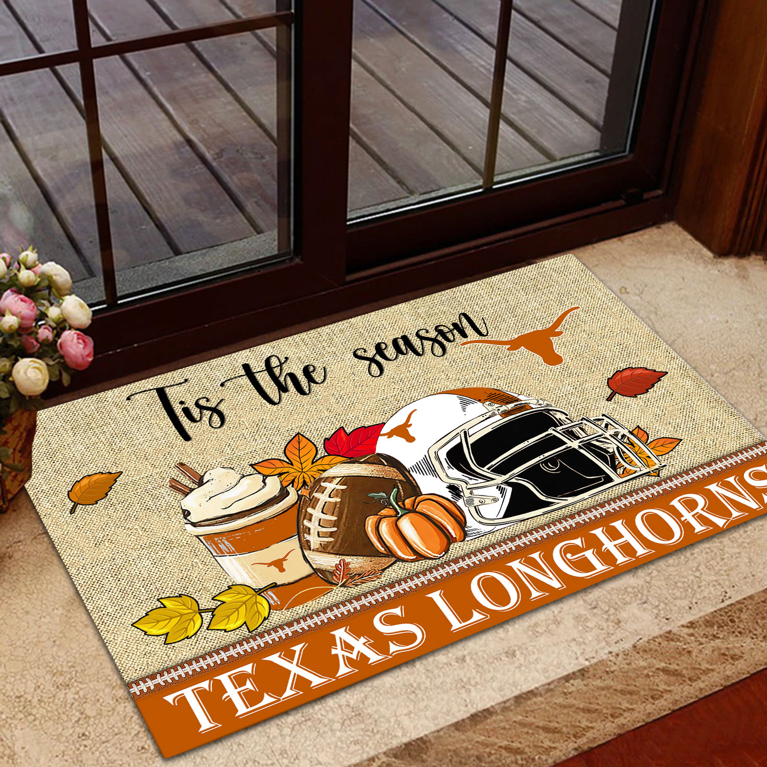 Sportswearmerch Texas Longhorns NCAA Fall Football Custom Doormat For Fan