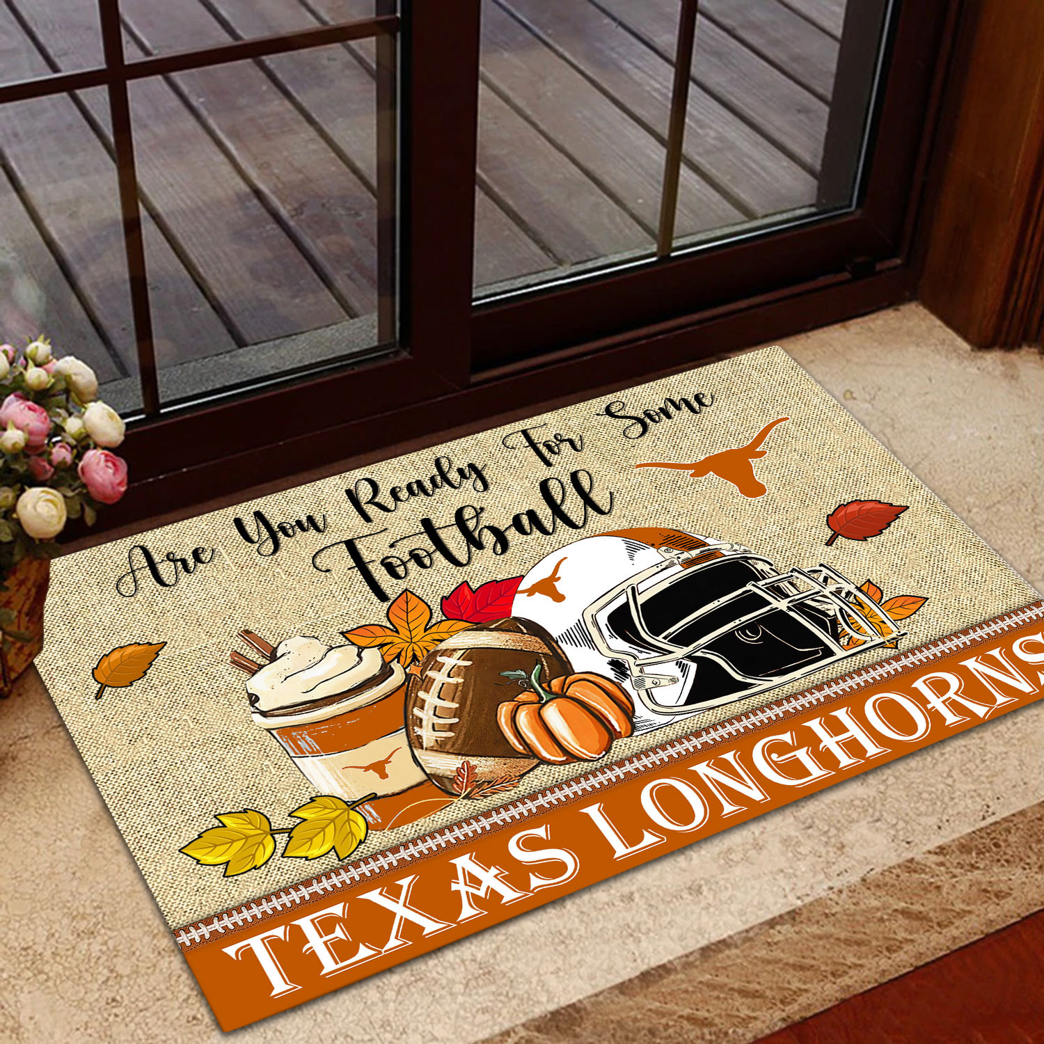 Sportswearmerch Texas Longhorns NCAA Fall Football Custom Doormat For Fan