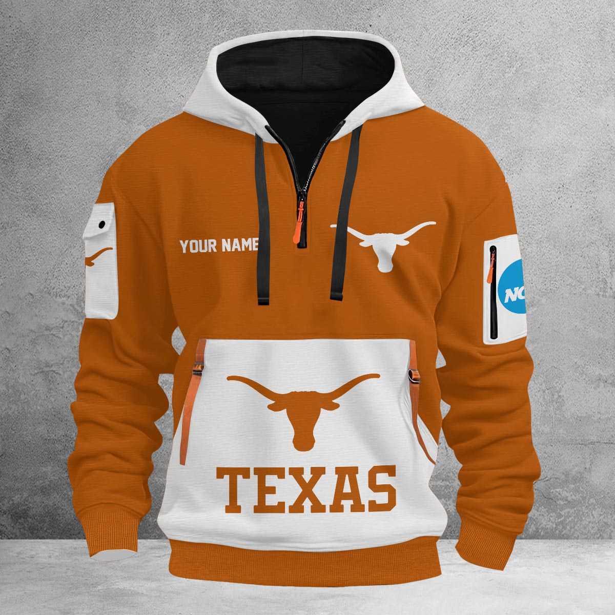 Sportswearmerch Texas Longhorns NCAA Half Zip Hoodie Personalized For Fan