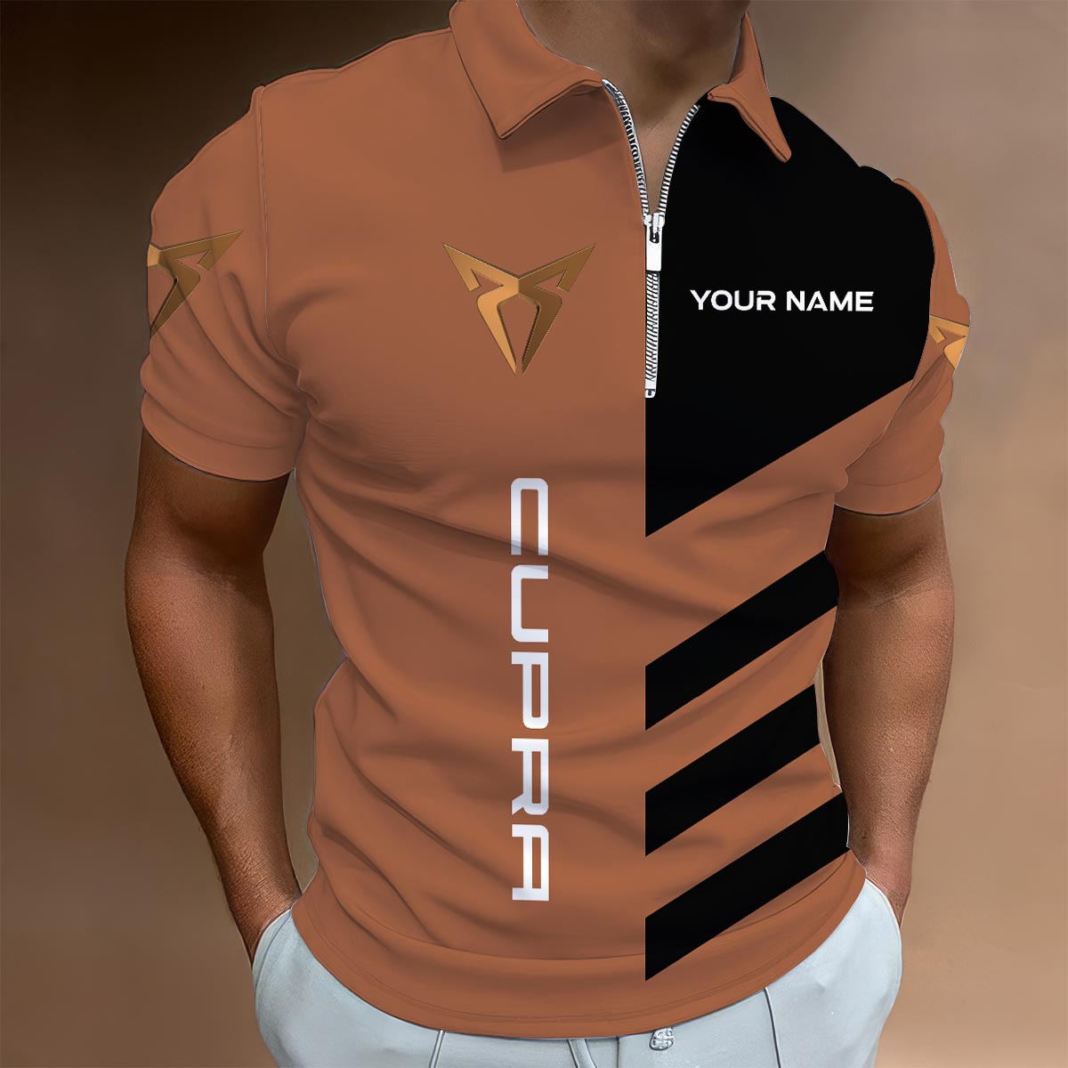 Sportswearmerch Texas Longhorns NCAA Lapel Zip Polo Shirt For Fan