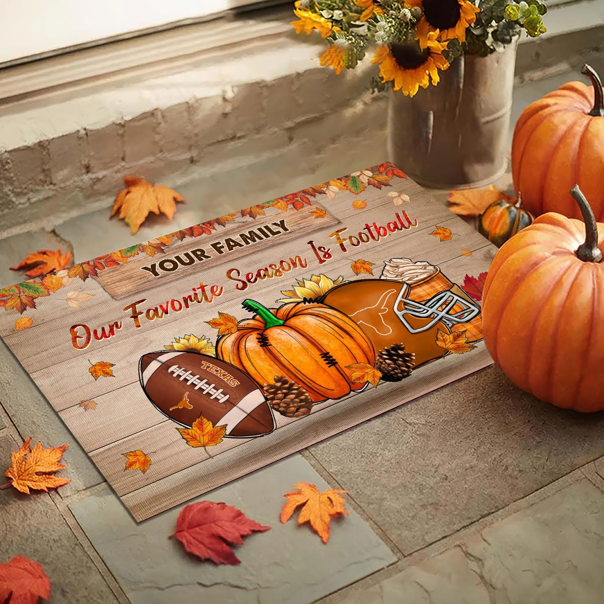 Sportswearmerch Texas Longhorns NCAA Our Favorite Season is Football Doormat For Fan
