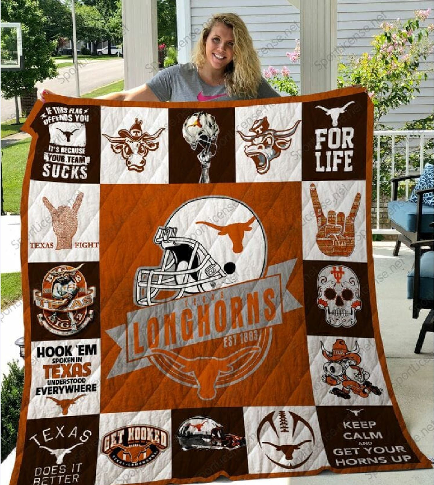 Sportswearmerch Texas Longhorns NCAA Quilt Blanket For Fan
