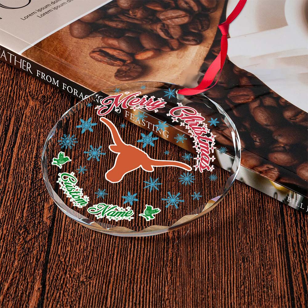 Sportswearmerch Texas Longhorns NCAA x Christmas Glass Ornament Gift For Fans